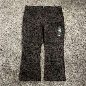 J. Crew Brown Leopard Print Mid-Rise Flare Crop